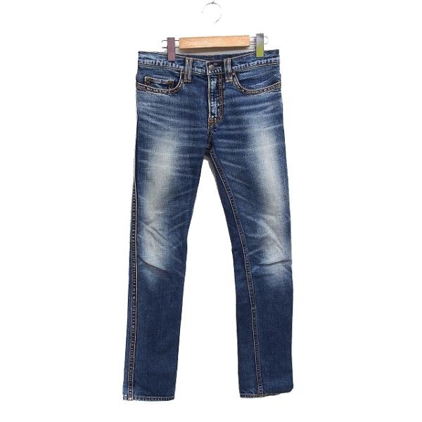 アールエヌエー RNA デニム ジーンズ スリム ストレート ヴィンテージ加工 S ブルー 青 /F...