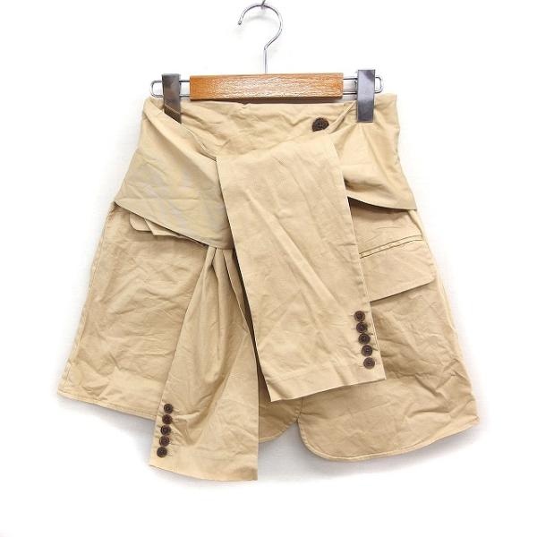 フーズフーチコ who's who Chico シャツライク ラップスカート 台形 ミニ 無地 コッ...