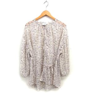 ニコアンド Niko and.. シアー ブラウス チュニック ドローストリング ゆったり ドロップショルダー 長袖 L ベージュ /NT18 レディース