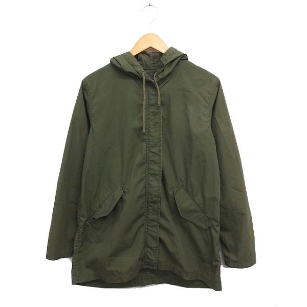 シューラルー SHOO・LA・RUE モッズコート ミディ丈 無地 綿混 L カーキ /FT45 レ...