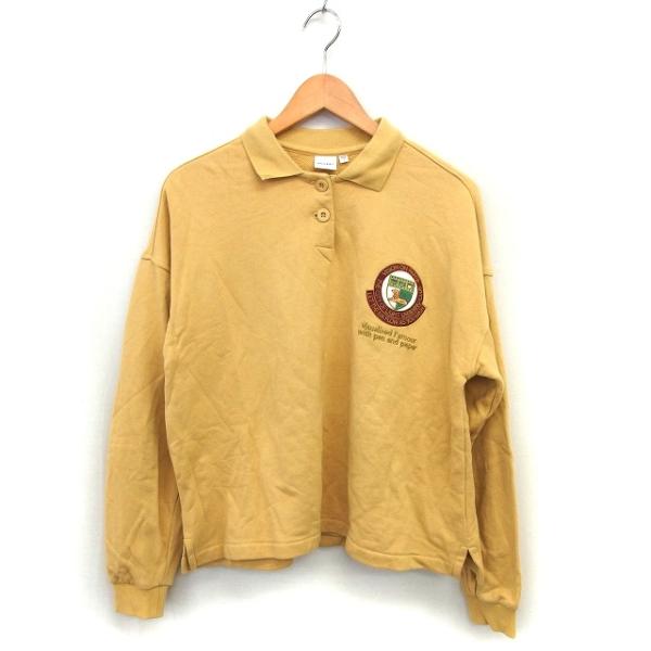 マウジー MOUSSY スウェット ポロシャツ ステンカラー リブ ワイド コットン 綿 刺繍 長袖...