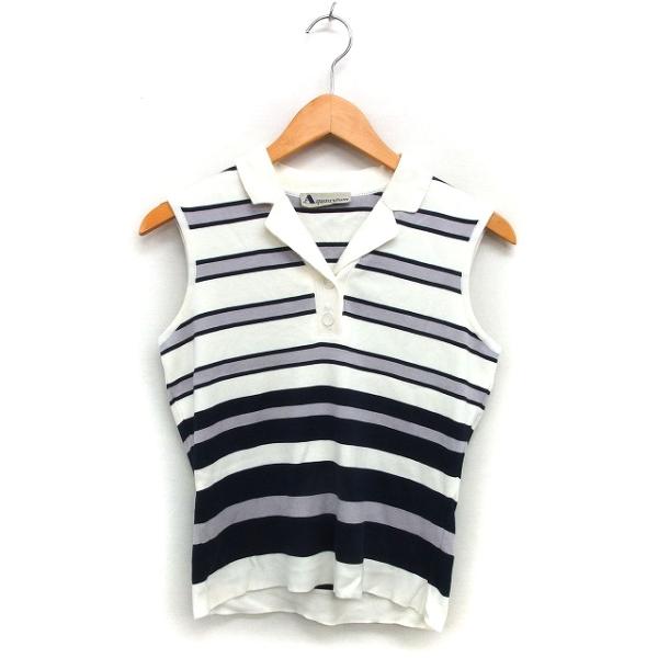 アクアスキュータム AQUASCUTUM オープンカラー ポロシャツ ボーダー コットン 綿 ノース...
