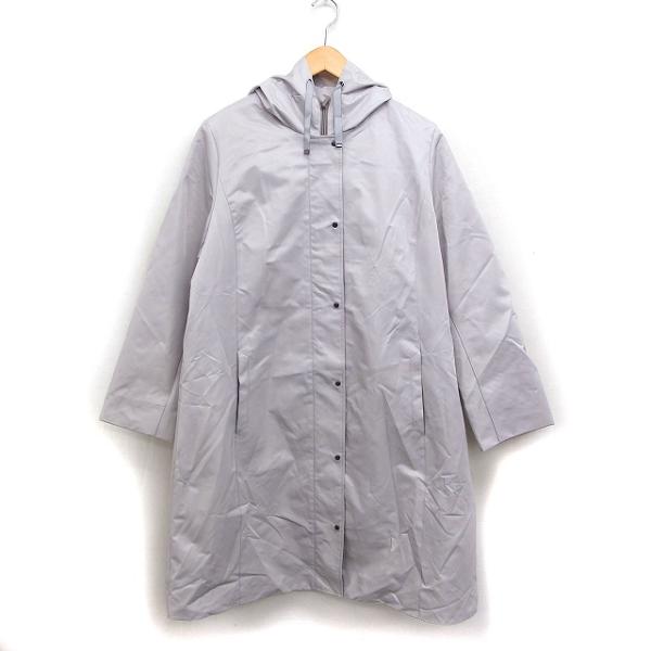 元町ゼラール Zelal はっ水 フーデッド コート アウター ロング 無地 15 プラチナグレー ...