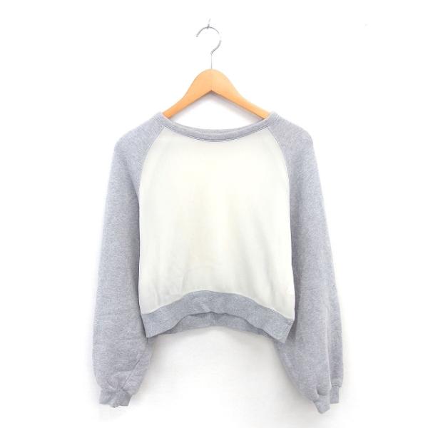 アメリ AMERI トレーナー スウェット ボートネック 切り替え シアー ラグランスリーブ 長袖 ...