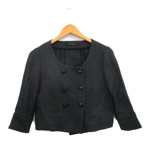 アメリカンラグシー AMERICAN RAG CIE ノーカラージャケット 七分袖 ウール シンプル...