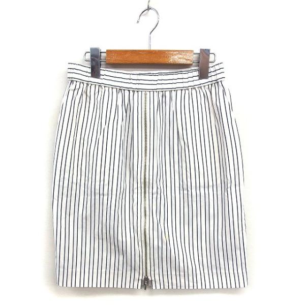 アメリカンラグシー AMERICAN RAG CIE フロントジップ ストライプ タイト スカート ...