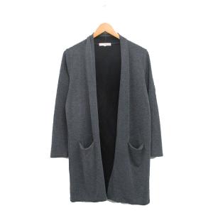 ピンクアドベ pink adobe カーディガン トッパー ロング シンプル L グレー 灰 /KT9 レディース