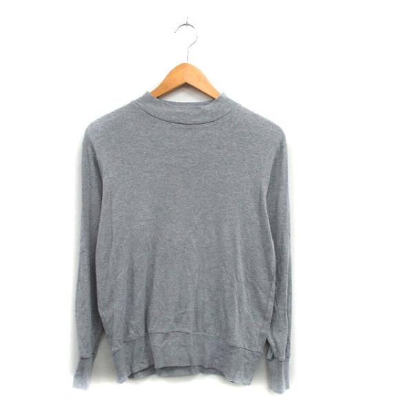 ホームスパン homspun カットソー Tシャツ 長袖 コットン シンプル F グレー 灰 /KT...