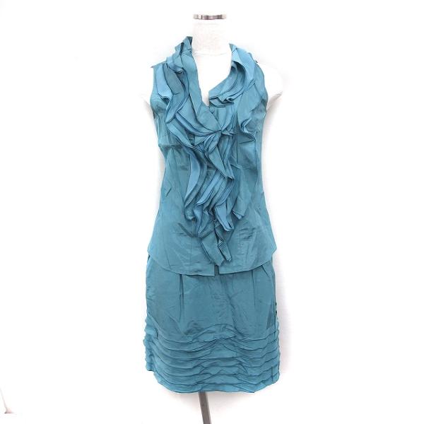 ビアッジョブルー Viaggio Blu セットアップ ラッフル ブラウス ノースリーブ ティアード...