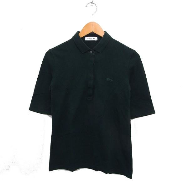 ラコステ LACOSTE 国内正規品 ポロシャツ 5分袖 コットン 綿 鹿の子 38 グリーン 緑 ...