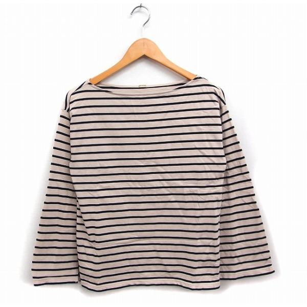 ミラオーウェン Mila Owen ボーダー柄 Tシャツ バスクシャツ 長袖 ボートネック コットン...