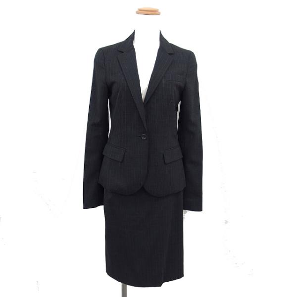 セオリー Theory スカートスーツ セットアップ ストライプ テーラード ジャケット 背抜き タ...