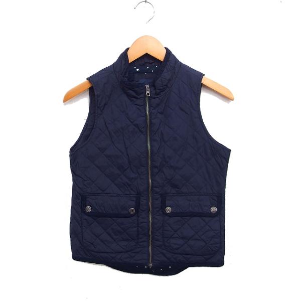 ギャップキッズ GAP KIDS 子供服 中綿 キルティング ベスト ジップアップ 140 ネイビー...