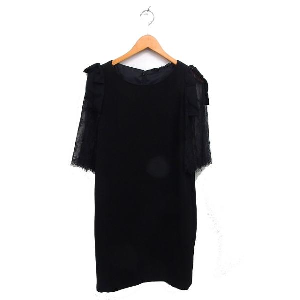 アメリカンラグシー AMERICAN RAG CIE レース Iライン ワンピース ひざ丈 リボン ...