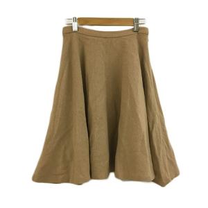 スローブ イエナ SLOBE IENA スカート フレア 膝丈 無地 ウール 36 ベージュ 茶 ブラウン レディース