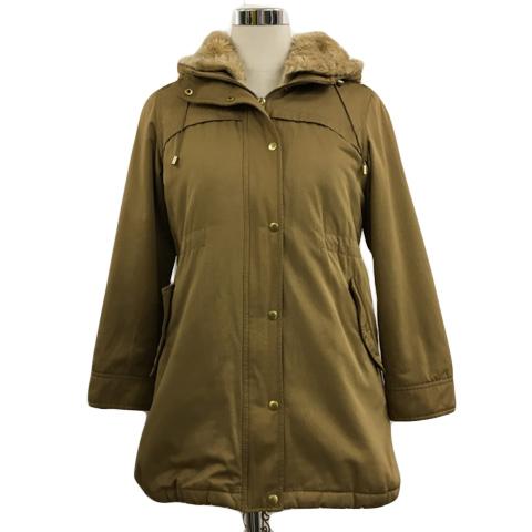 ルージュヴィフ コート モッズ ミドル スタンドカラー フード ジップアップ ドロスト ライナー フ...