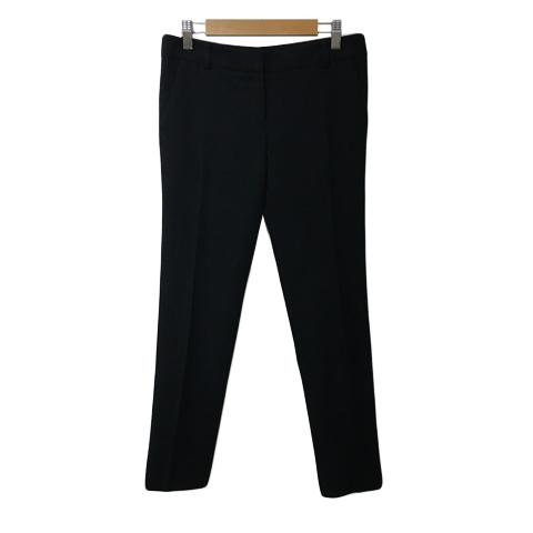 アイシービー iCB パンツ テーパード クロップド センタープレス ウール 無地 7 黒 ブラック...