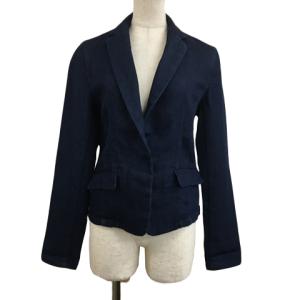 コムサイズム COMME CA ISM ジャケット テーラード デニム 無地 シングル 長袖 M 紺 ネイビー レディース