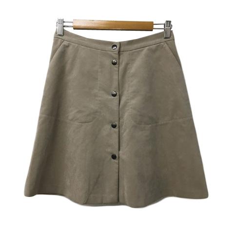 アメリカンラグシー AMERICAN RAG CIE スカート 台形 ミニ 無地 スエード調 ボタン...