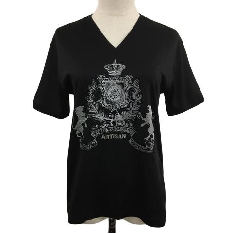 アルチザン ARTISAN Tシャツ カットソー プルオーバー Vネック プリント ラメ 半袖 M ...