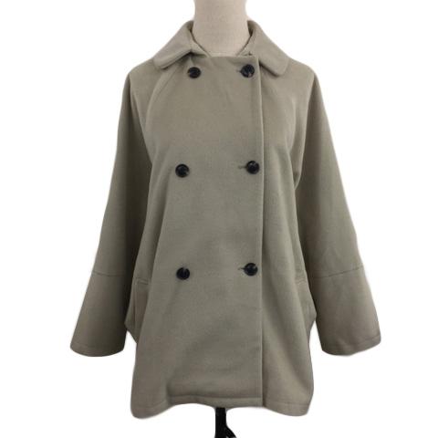 エスオー SO コート Pコート ピーコート ダブル ミドル 無地 長袖 F 緑 グレー グリーン ...