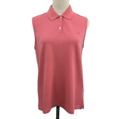 ブルックス BROOKS ポロシャツ プルオーバー 無地 ノースリーブ M ピンク レディース