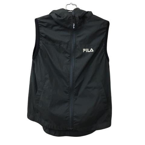 フィラ FILA ベスト フード ジップアップ スポーツウェア 刺繍 ロゴ 140 グレー 黒 ブラ...
