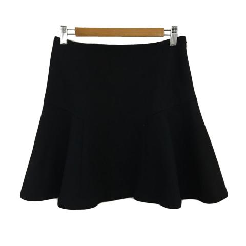ユナイテッドアローズ UNITED ARROWS スカート フレア ミニ ウール 無地 36 黒 ブ...