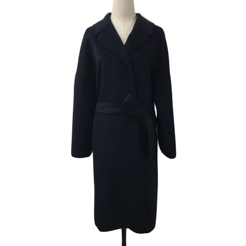 ザラ ベーシック ZARA BASIC コート チェスター ロング 前開き 無地 リボンベルト ウー...