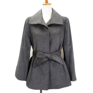 セブンアイディコンセプト 7-IDconcept コート 比翼 フレアスリーブ ベルト アンゴラ ウ...