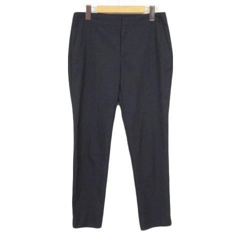 ザラ ベーシック ZARA BASIC パンツ テーパード ノータック 36 紺 ネイビー レディー...