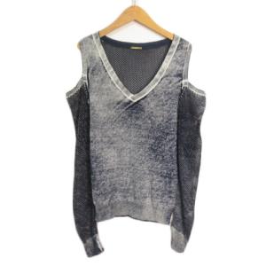 エルマノシェルビーノ ノースリーブカットソー レース 42 黒 ブラック エルマノシェルビーノ ERMANNO SCERVINO ノースリーブカットソー