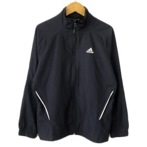 ✨美品✨【adidas】メンズ/カジュアルジャケット（L）ネイビー/内ポケット有 超美品】アディダス ジャケット ネイビー×シルバー 袖3ライン