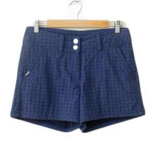 フィラ FILA GOLF ゴルフ ショートパンツ レース アイレット コットン L 紺 ネイビー ...