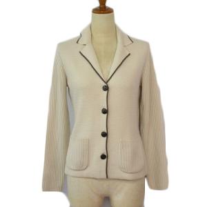 エンスウィート レナウン ensuite カーディガン ニット パイピング ウール M ベージュ レ...