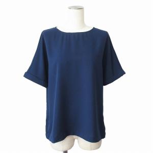 ランズエンド LANDS' END ブラウス カットソー シフォン 11 青 レディース