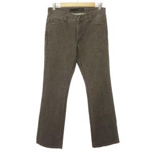 シュリセル SCHLUSSEL デニム パンツ ブーツカット ストライプ 1 茶 メンズ