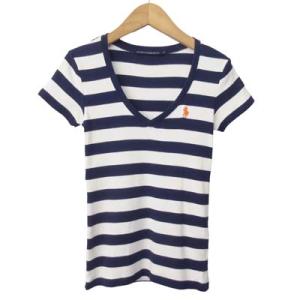 ラルフローレン RALPH LAUREN SPORT Tシャツ Vネック 半袖 ボーダー コットン ...
