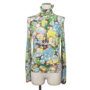49アベニュー ジュンコシマダ 49AV. junko shimada カットソー ハイネック 長袖 総柄 レーヨン リネン 40 マルチカラー レディース