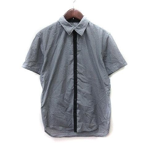 タケオキクチ TAKEO KIKUCHI シャツ 半袖 千鳥格子 2 黒 ブラック /YI メンズ