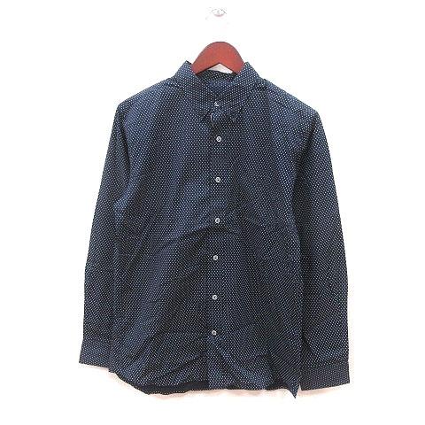 メイルアンドコー MALE＆Co. ボタンダウンシャツ ドット 長袖 M 紺 ネイビー 白 ホワイト...