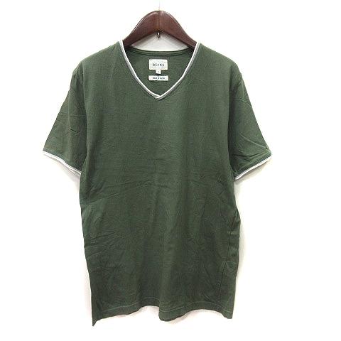 ビームス BEAMS Tシャツ カットソー Vネック 半袖 S 緑 カーキ /YI メンズ
