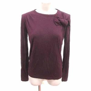 シモネッタ simonetta ニット カットソー ワンポイント 長袖 15 168 160cm 赤紫 レッド パープル /YK キッズ