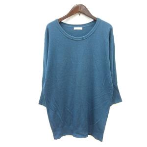 ビス ViS ニット カットソー 長袖 M 青 ブルー /MN レディース