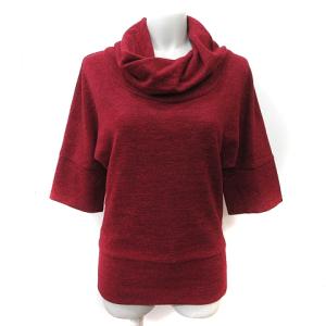クロシェ CLoche ニット カットソー 長袖 オフタートル 2 M 赤 レッド /YI レディース