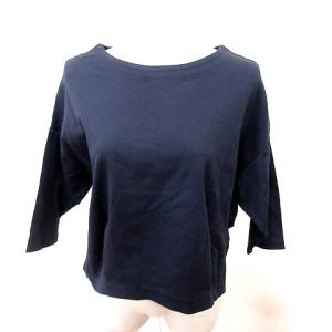 アーバンリサーチ ドアーズ URBAN RESEARCH DOORS カットソー Uネック 七分袖 1 XL 紺 ネイビー /RT レディース