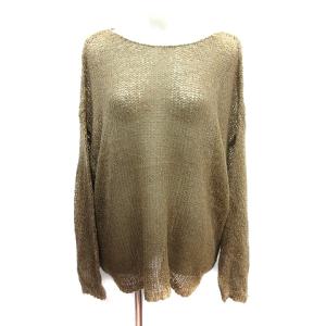 ナイスクラップ NICE CLAUP continuer de NICE CLAUP ニット カットソー ボートネック ドルマンスリーブ 長袖 F 茶 ブラウン /AU
