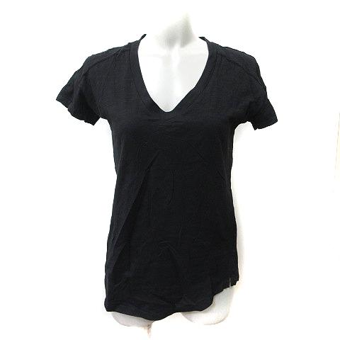 チェキュット checutte Tシャツ カットソー Vネック 半袖 黒 ブラック /YI レディー...