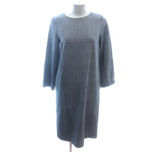 テチチ Te chichi ワンピース ひざ丈 グレンチェック 長袖 F グレー /AU レディース