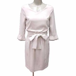 プロポーション ボディドレッシング PROPORTION BODY DRESSING ワンピース ミニ ウエストマーク レース 長袖 1 白 /YK レディース